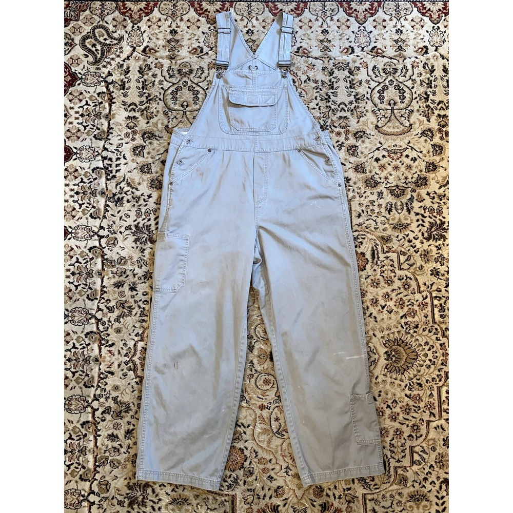 Vintage Carolina Blues Women's Denim Carpenter Overalls Bib 16W Green Baggy